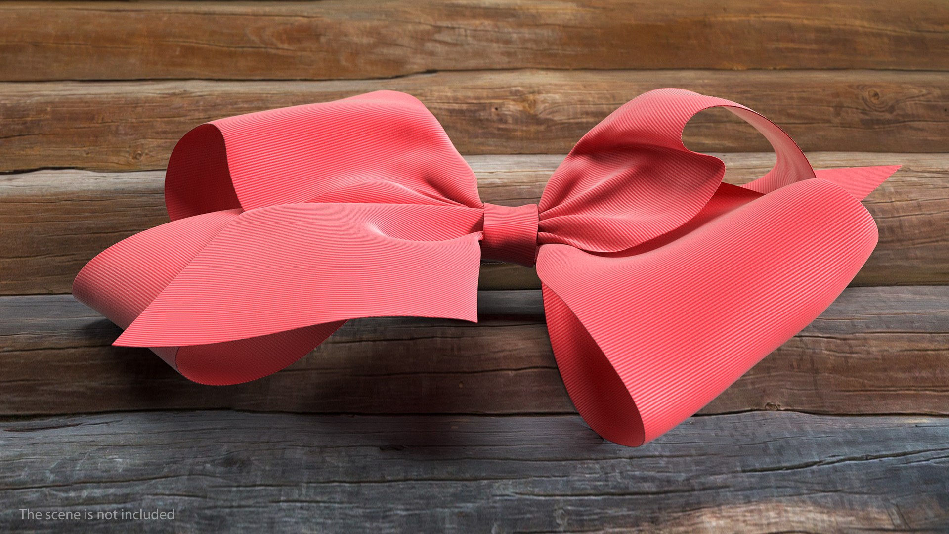 Large Hair Bow with Alligator Clip 3D model preview