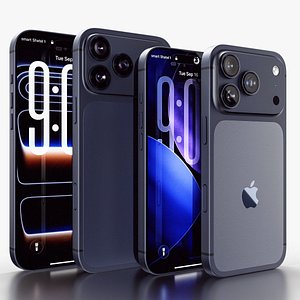 iPhone 17 Pro - Pro Max Deep Blue 3D model