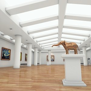 art gallery interior 3D model