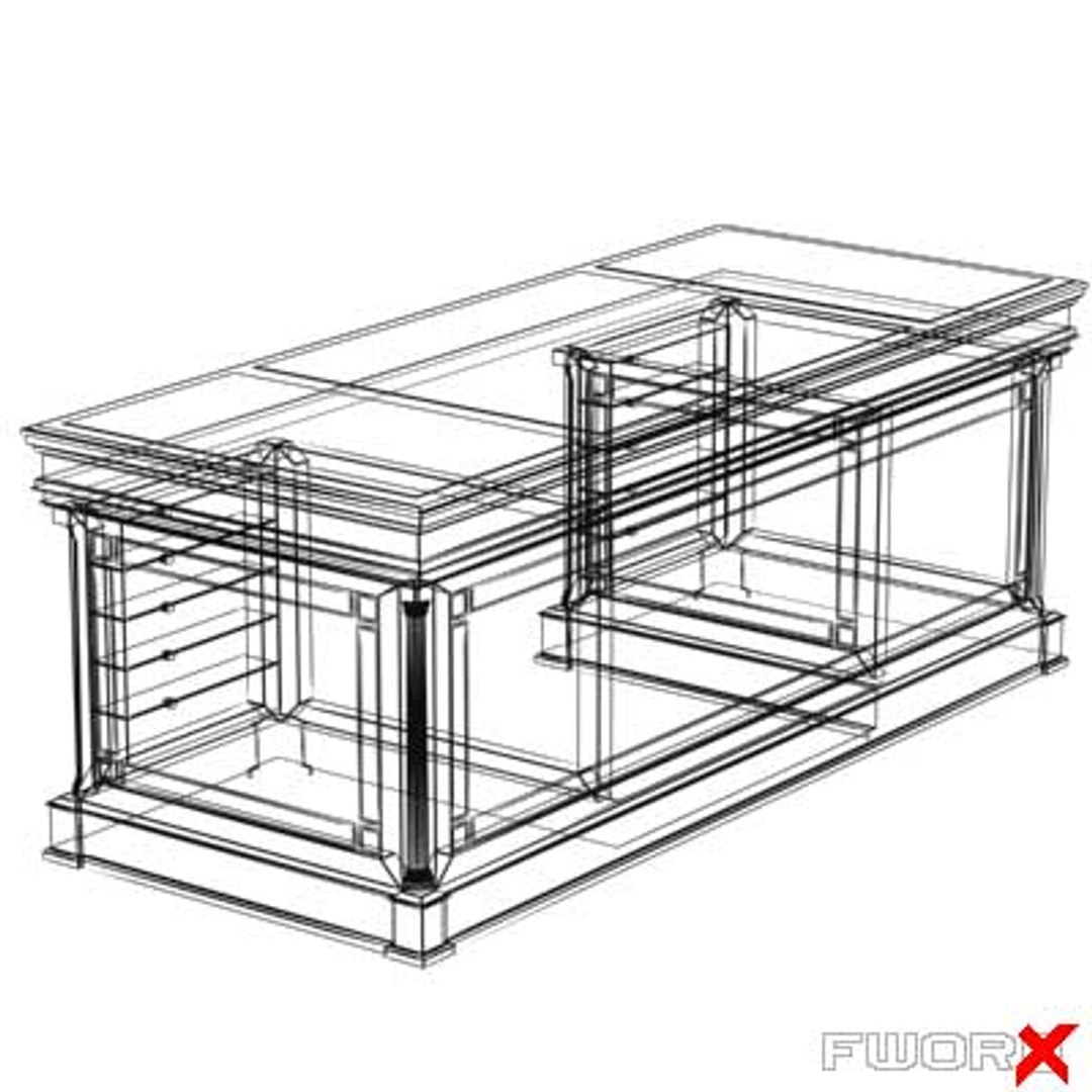 desk executive 3d model