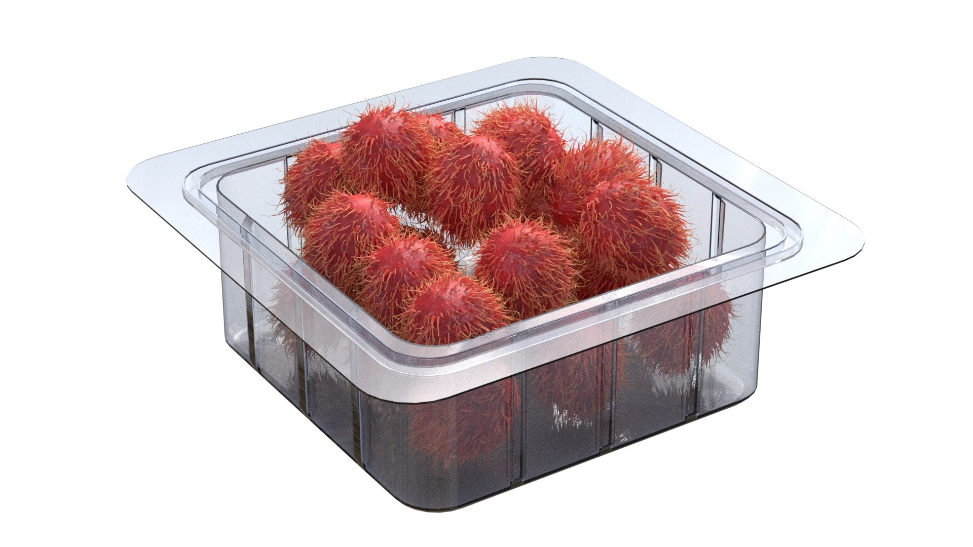 Fruit Box Plastic Transparent Rambutan 3D Model - TurboSquid 2567387