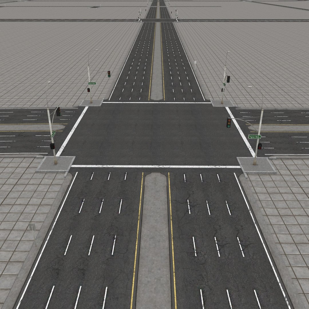 3d Model Road City Highways