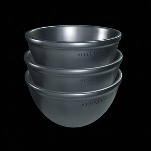 3D model Kitchen utensils-Stainless Steel Mixing Bowls-PBR 3D MODEL 3D model
