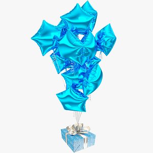 3D Gift with Balloons Collection V27