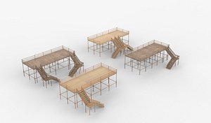 3D modular scaffolding set 3D model model