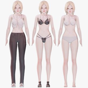 Clothing Collection 008 - Rig - UE5 - Unity - Blender - Animated - Realistic Female Character