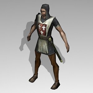 3d model guard human medieval