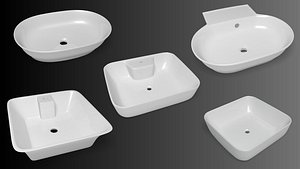 sink Washbasin Pack of 5 3D model