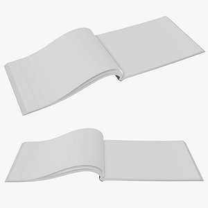 opened a5 brochure 3D model