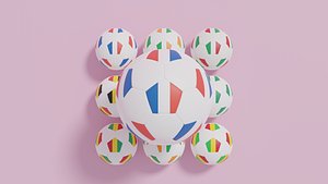 3D Flag Soccer Ball Collection model