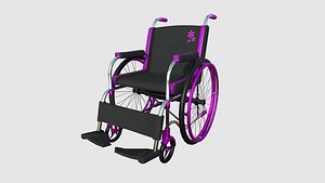 Wheelchair 06 Pink - Character Design Accessory Inclusive 3D
