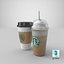 Two Starbucks Coffee Cups
