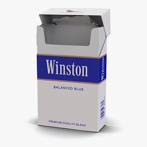 3d opened cigarettes pack winston model