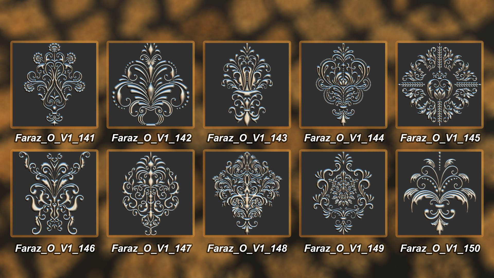 3D 205 Ornament Brush Alpha 3D Model Vol 1 Damask - TurboSquid 2301897