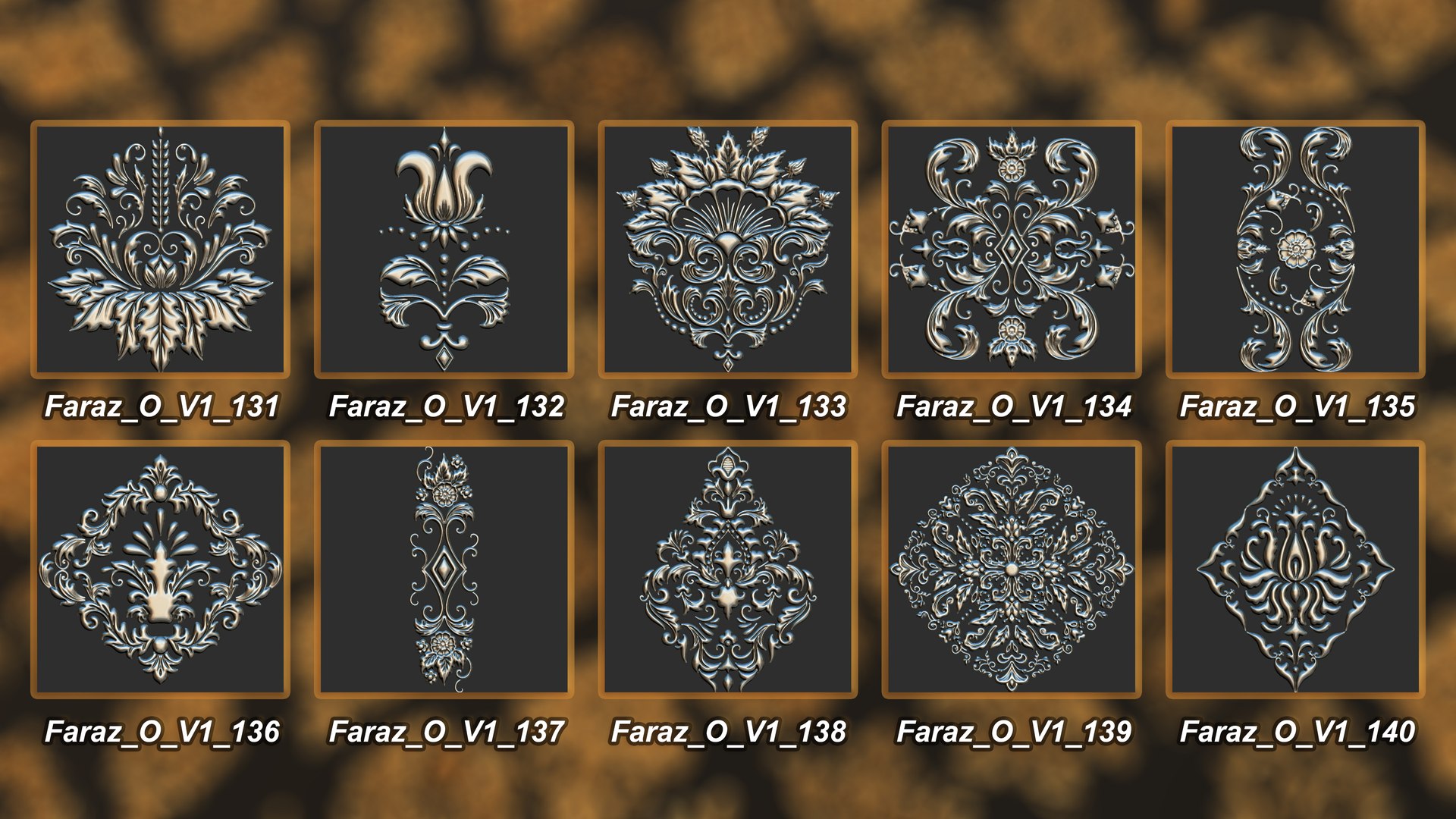 3D 205 Ornament Brush Alpha 3D Model Vol 1 Damask - TurboSquid 2301897