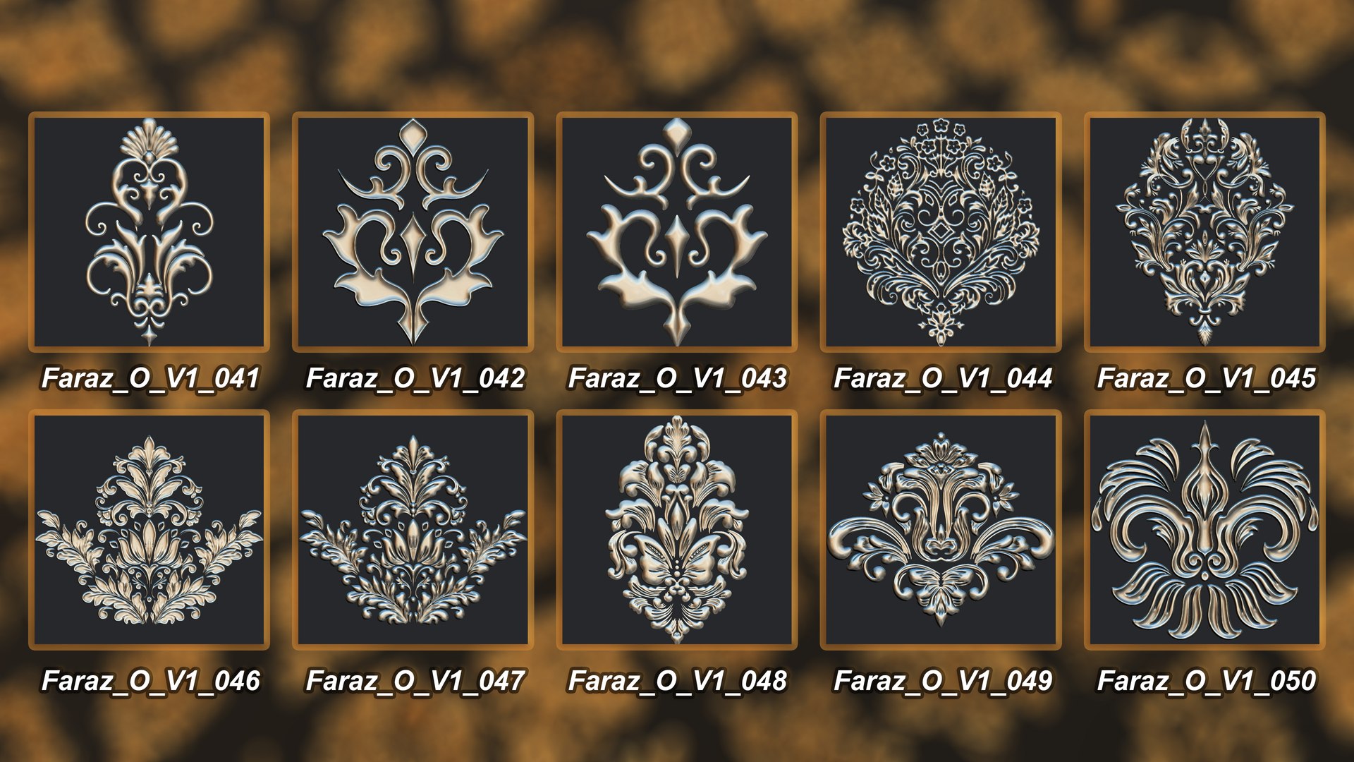 3D 205 Ornament Brush Alpha 3D Model Vol 1 Damask - TurboSquid 2301897
