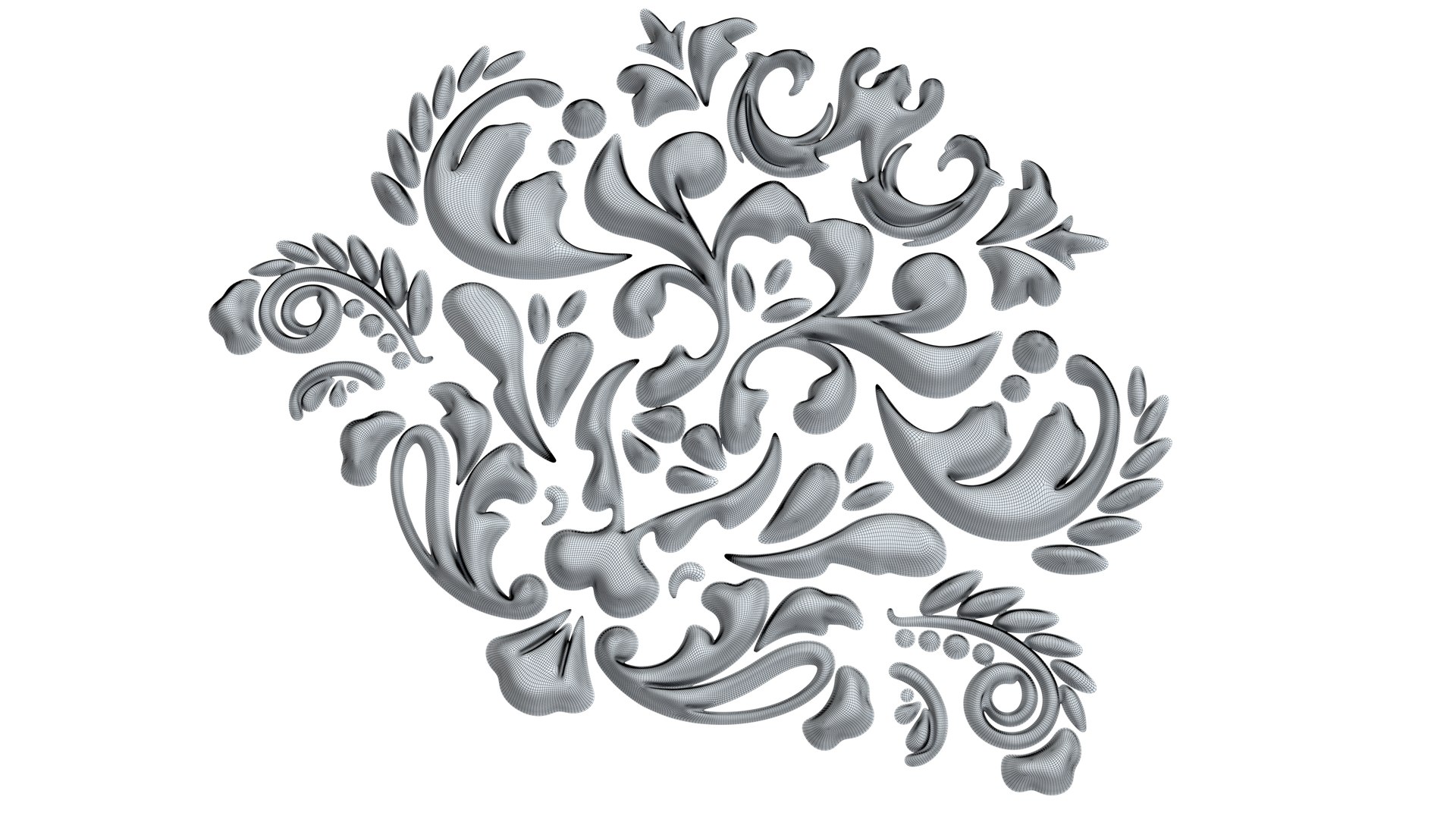 3D 205 Ornament Brush Alpha 3D Model Vol 1 Damask - TurboSquid 2301897