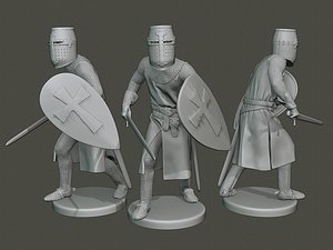 3D model knight templar action t1