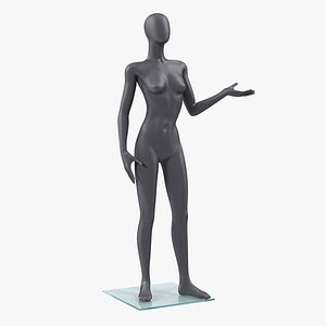 3D female dark grey mannequin