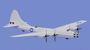 Boeing B-29 Superfortress Bomber Low Poly 3D model