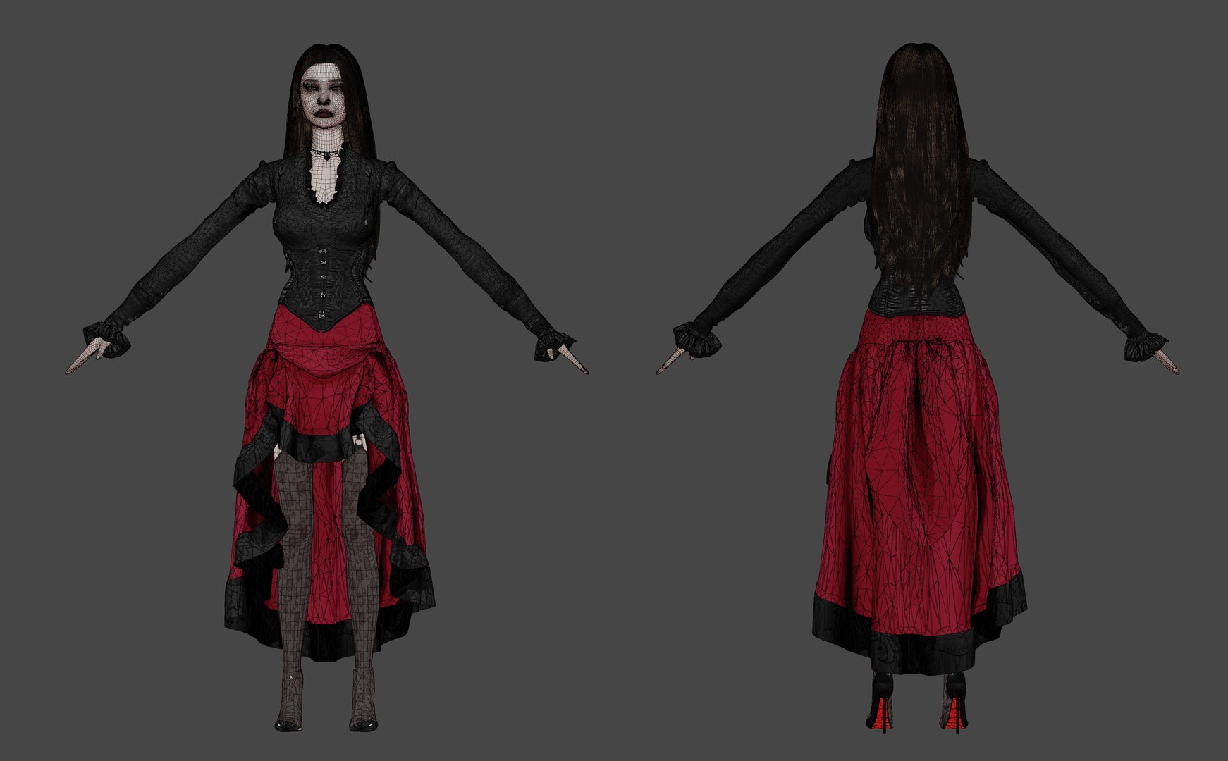 Lady Vampire - Game Ready Model - TurboSquid 2081056