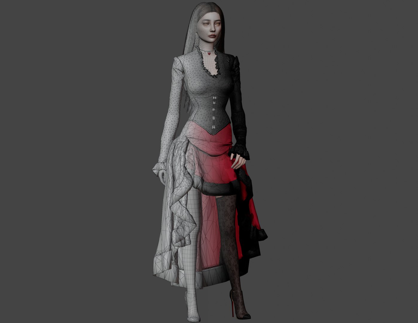 Lady Vampire - Game Ready Model - TurboSquid 2081056