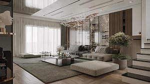 3D Golden Prosperity Estate - Living of sneech 01 - MAX FBX OBJ SKP Simlab Collda Blender