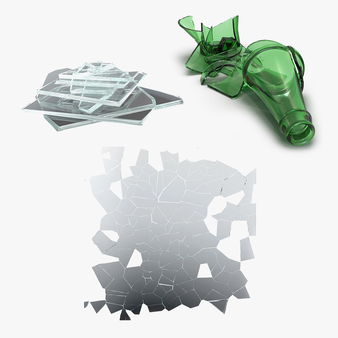 Broken Glass Collection 3D model preview