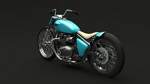 custom bobber chopper bike 3D