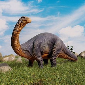 3D Realistic Brontosaurus Dinosaur model