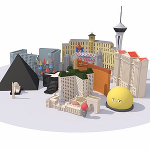 LOW-POLY LAS VEGAS SET