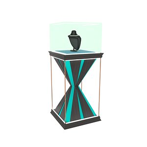 3D Luxury Hourglass Jewelry Showcase - Atlantis Power model