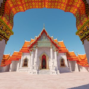 3D realistic temple thailand