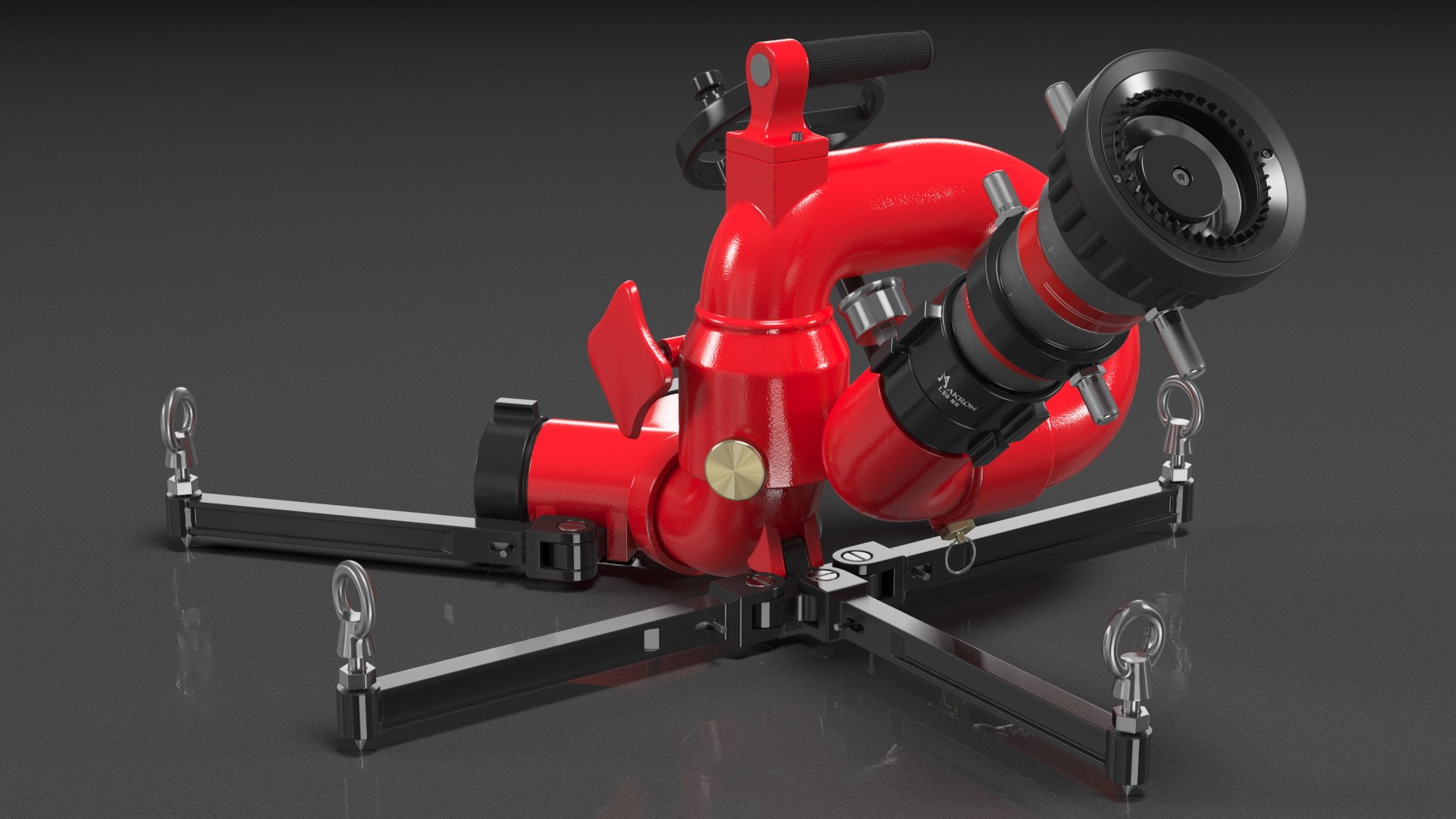 Rosenbauer Power Stream Portable Firefighting Monitor 3D model ...