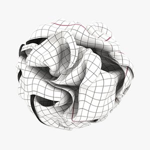 3D graph paper ball white model