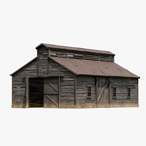 3D Medieval Wooden Barn model