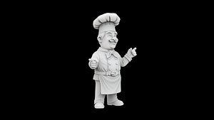 Chef Figurine with Friendly Pose 3D Print Model 3D model