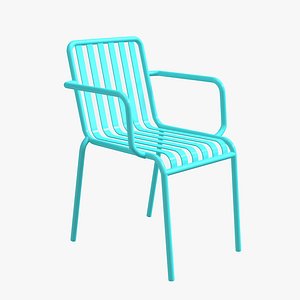 Blue metal armchair