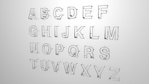 neon alphabet 3d model