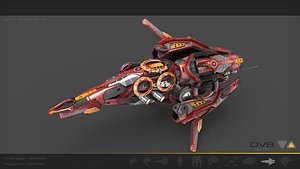 3d model heavy red manga drone