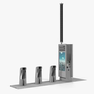 Bicycle Sharing Station Empty 3D Model