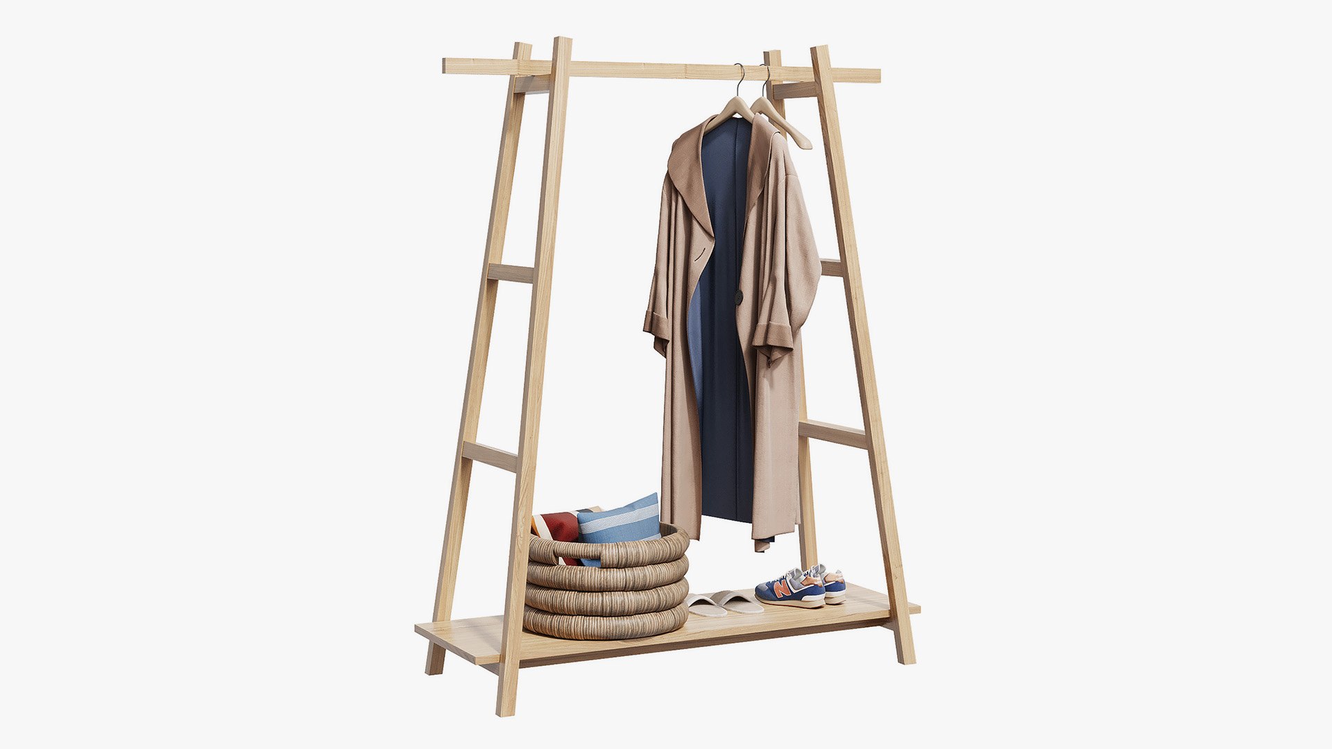 Uyen Ladder Rack With Coat 3D Model - TurboSquid 2271932