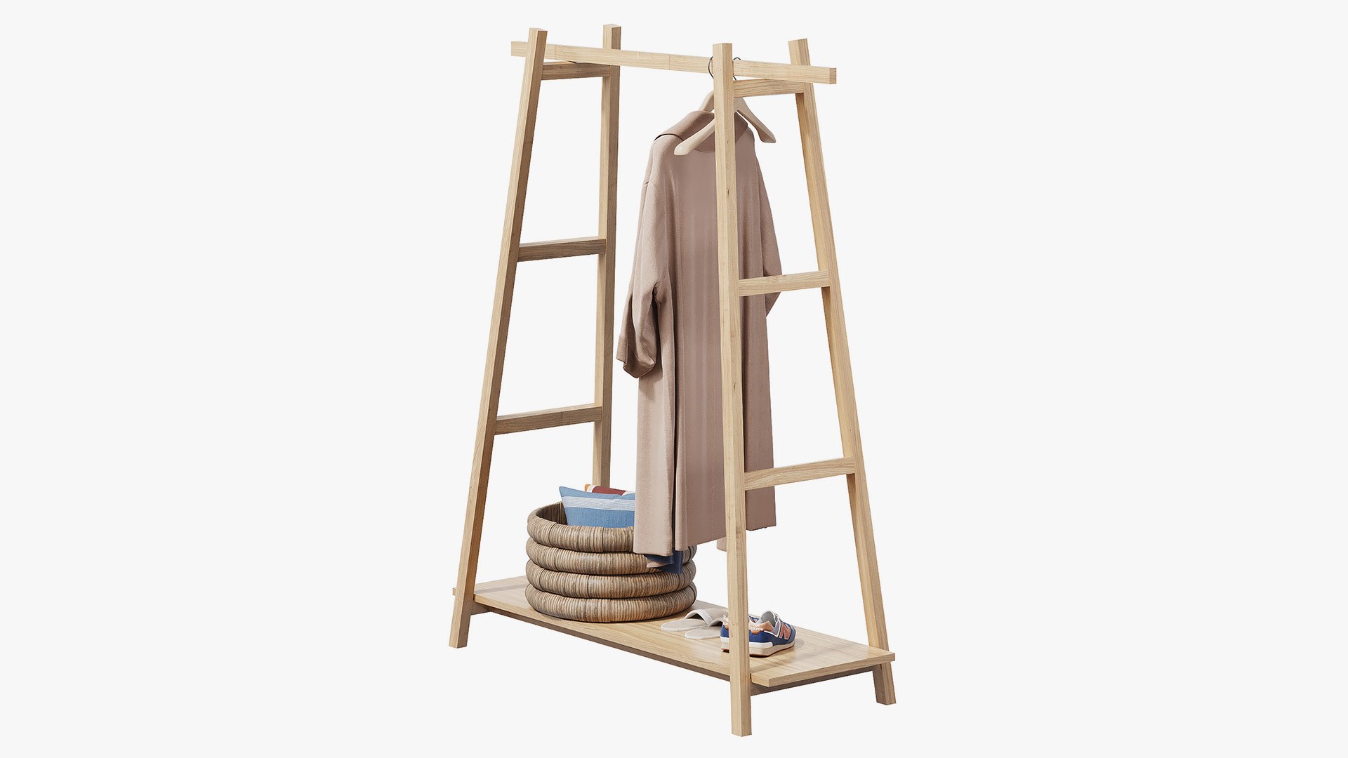 Uyen Ladder Rack With Coat 3D Model - TurboSquid 2271932