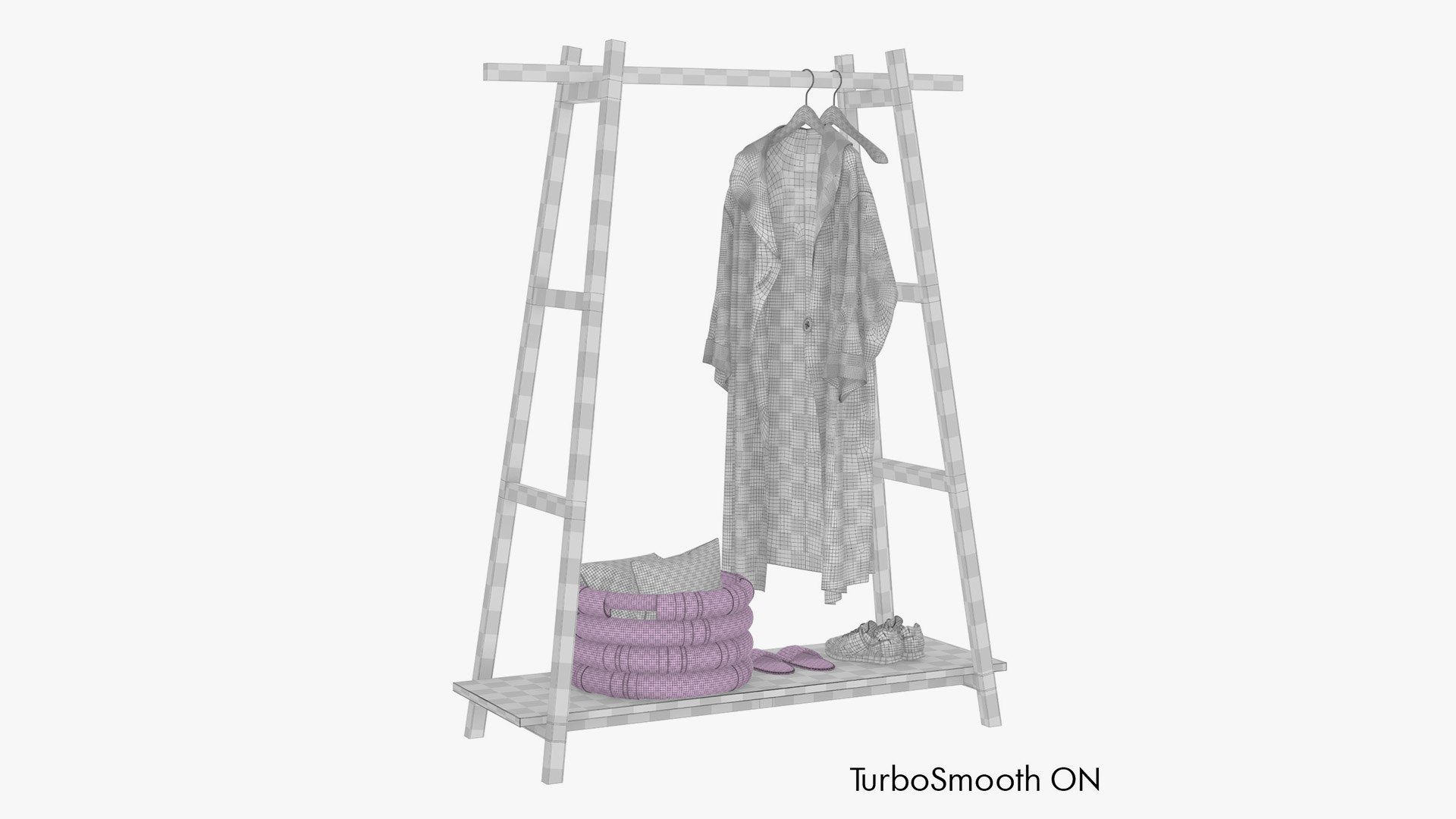 Uyen Ladder Rack With Coat 3D Model - TurboSquid 2271932