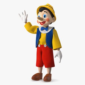 Pinnochio Cartoon Character Waving Hello