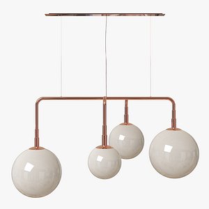 Pendant Lamp 4 White Spheres
