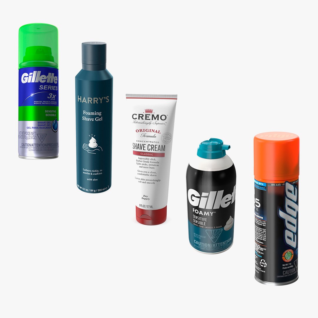 Shaving Creams Collection 3 3D model preview