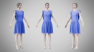 3D Dress 20 Very Light Blue With Design model