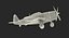 3D fighter aircraft republic p-47 model