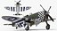 3D fighter aircraft republic p-47 model
